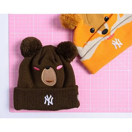 New Era Knit Animal Pom Beanie