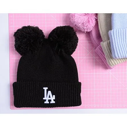 New Era LA Dodgers Double Pom Beanie