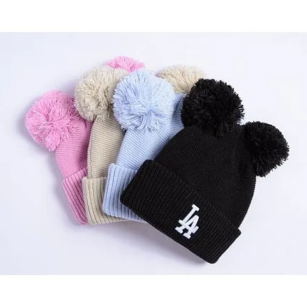 New Era LA Dodgers Double Pom Beanie