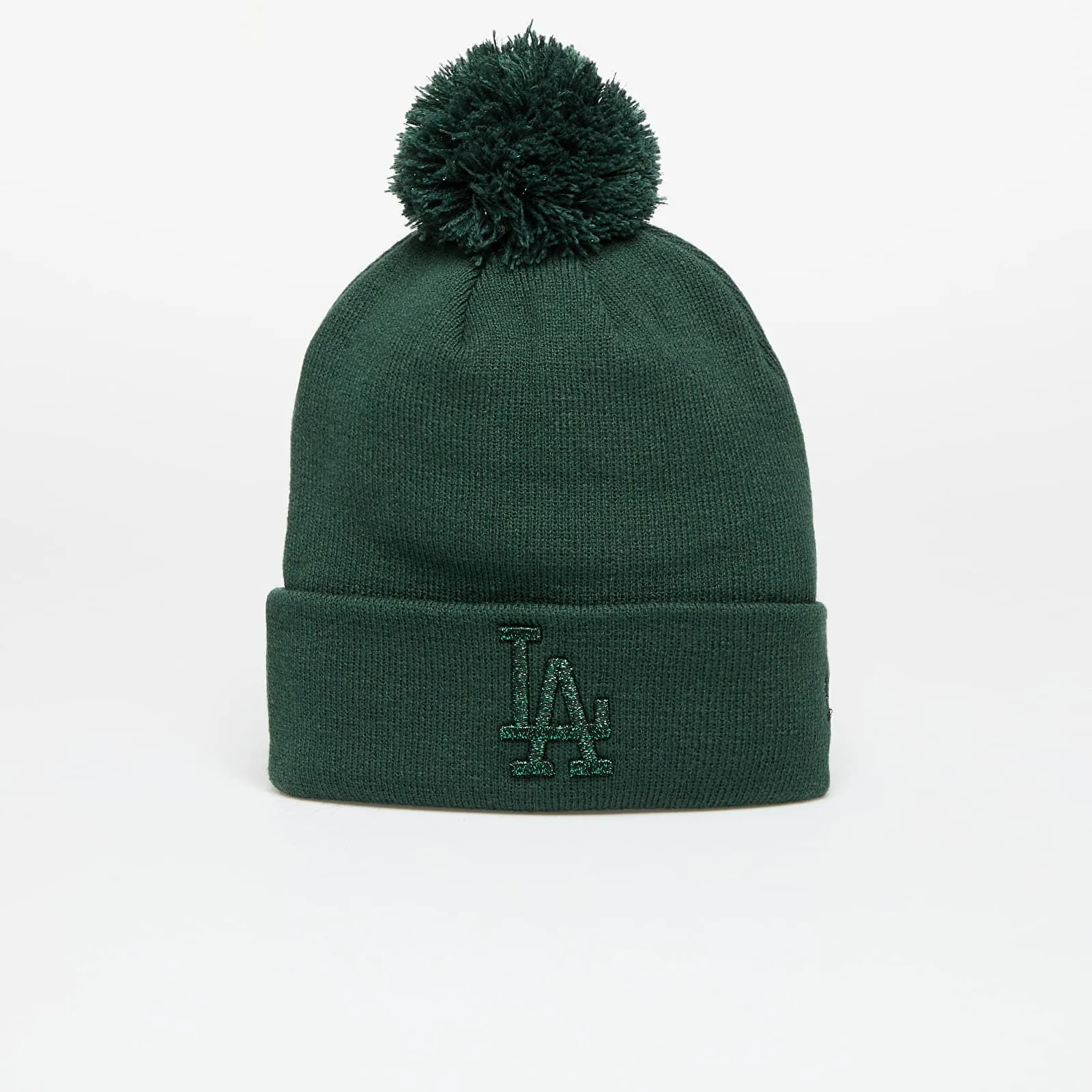 New Era Los Angeles Dodgers Beanie Metallic Bobble Dark Green