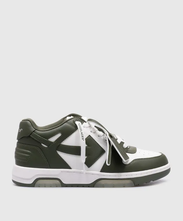 Off-White Out Of Office green leather sneakers