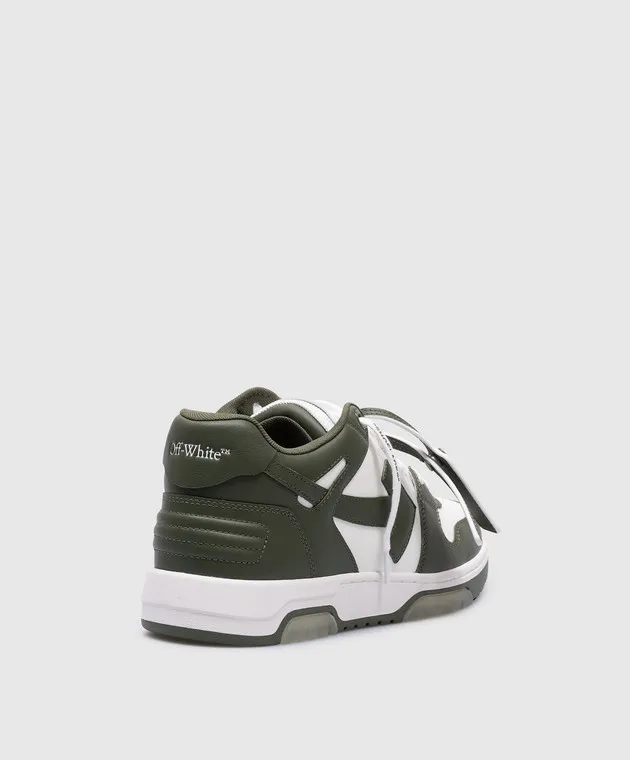 Off-White Out Of Office green leather sneakers