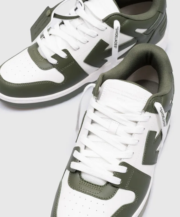 Off-White Out Of Office green leather sneakers