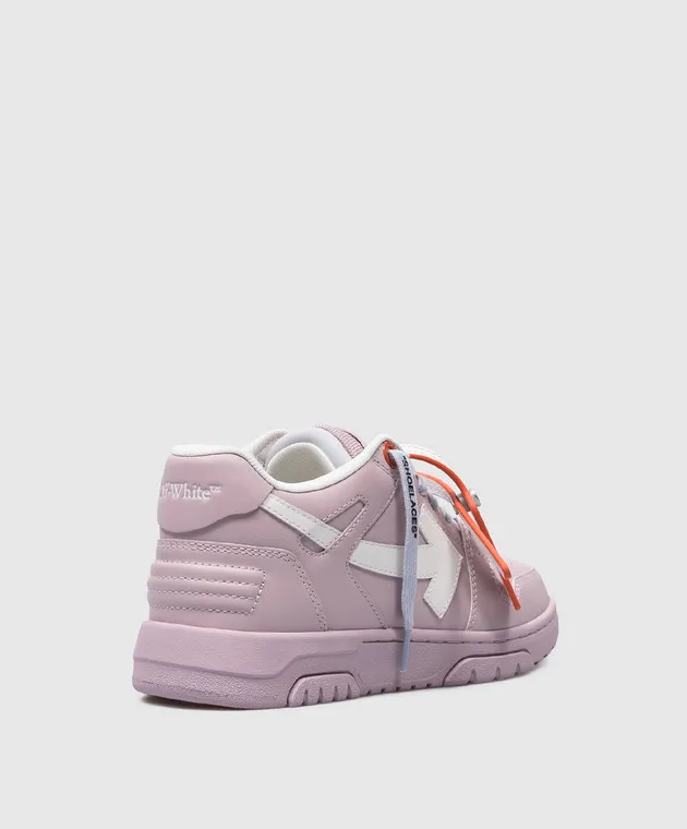 Off-White Out Of Office purple leather sneakers with logo patch