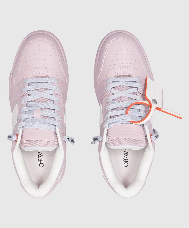 Off-White Out Of Office purple leather sneakers with logo patch