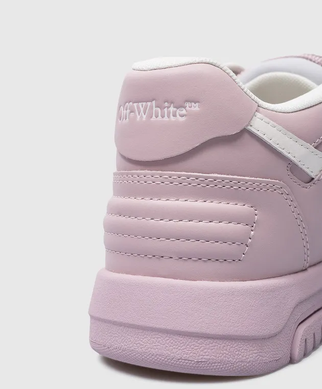 Off-White Out Of Office purple leather sneakers with logo patch