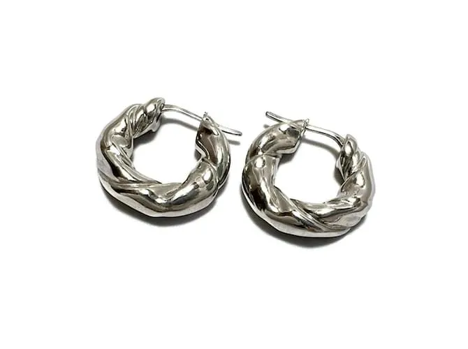 Pendientes Hoop Napa Twist para mujeres LOEWE Plata 