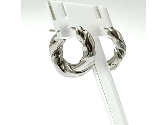 Pendientes Hoop Napa Twist para mujeres LOEWE Plata 