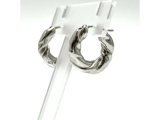 Pendientes Hoop Napa Twist para mujeres LOEWE Plata 