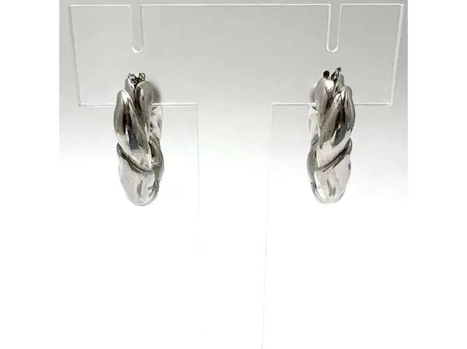 Pendientes Hoop Napa Twist para mujeres LOEWE Plata 