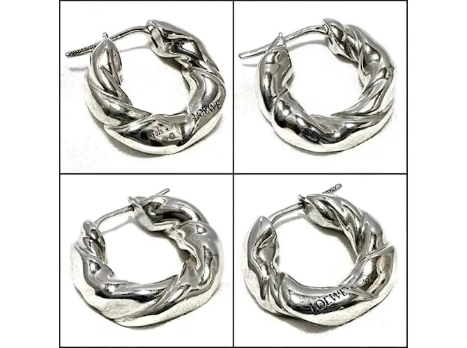 Pendientes Hoop Napa Twist para mujeres LOEWE Plata 