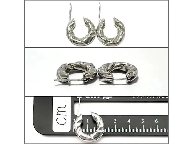 Pendientes Hoop Napa Twist para mujeres LOEWE Plata 