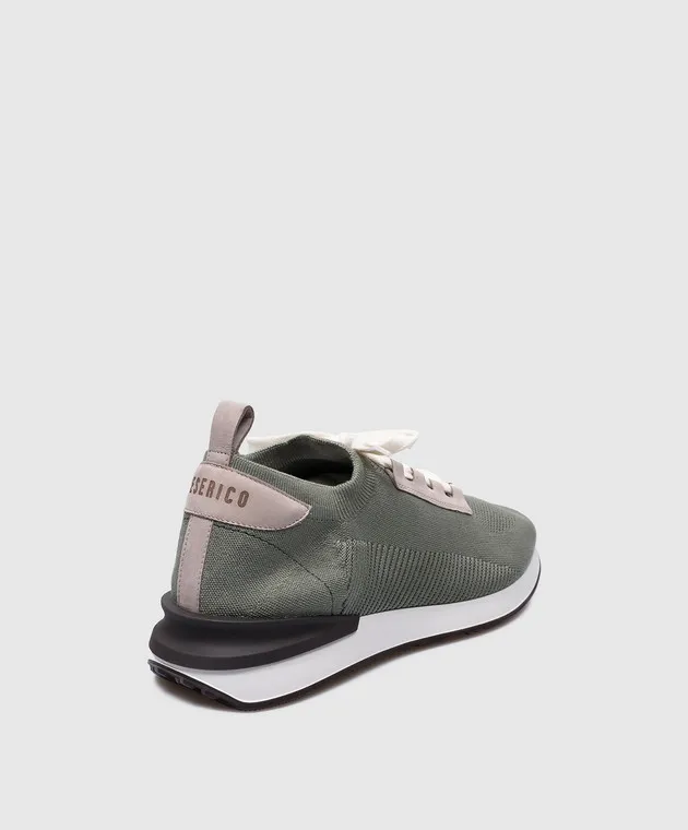 Peserico Green combination sneakers with logo