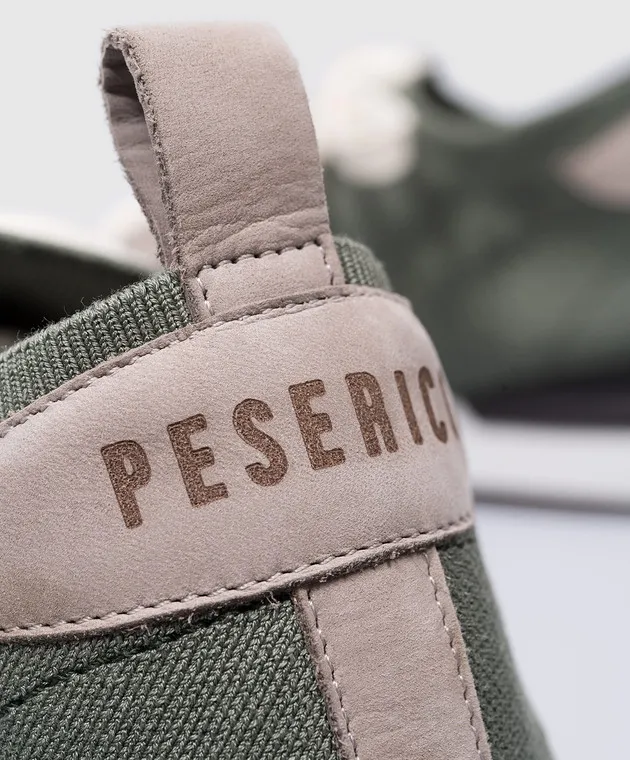 Peserico Green combination sneakers with logo