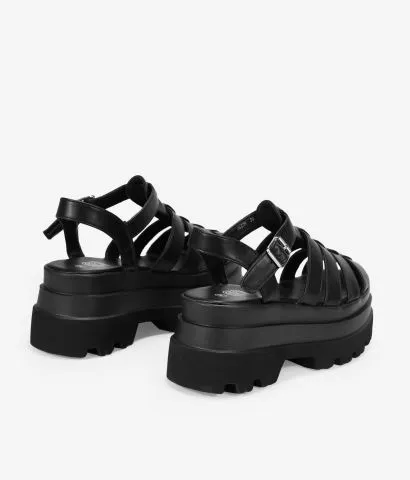 Sandalias cangrejeras negras con plataforma