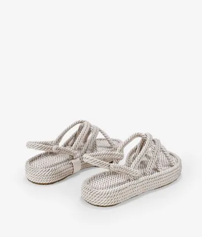 Sandalias con plataforma beige de cuerda