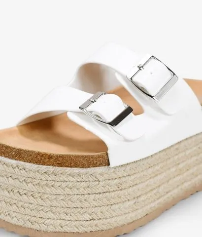 Sandalias con plataforma blancas de esparto