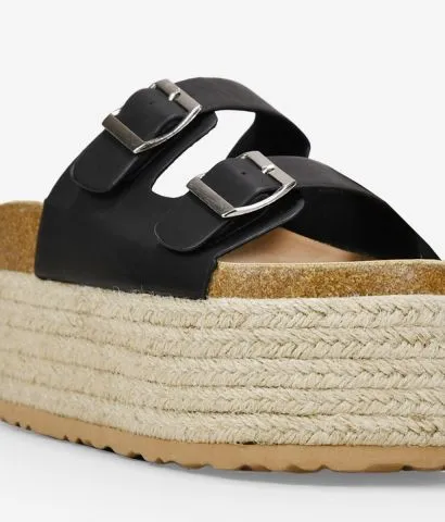 Sandalias con plataforma negras de esparto