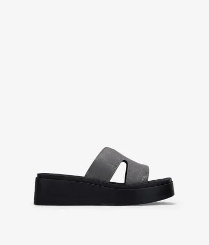 Sandalias plataforma negras con brillo