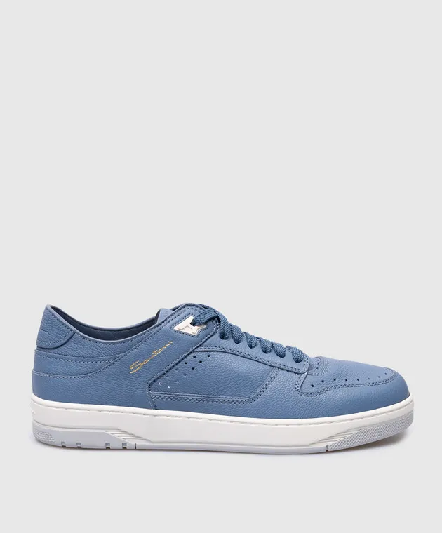 Santoni Sneak-Air Blue Leather Sneakers