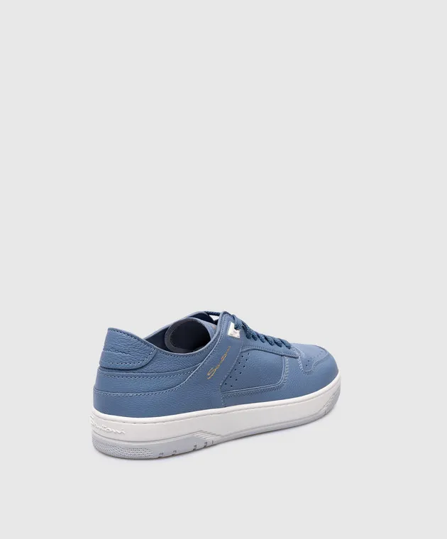 Santoni Sneak-Air Blue Leather Sneakers