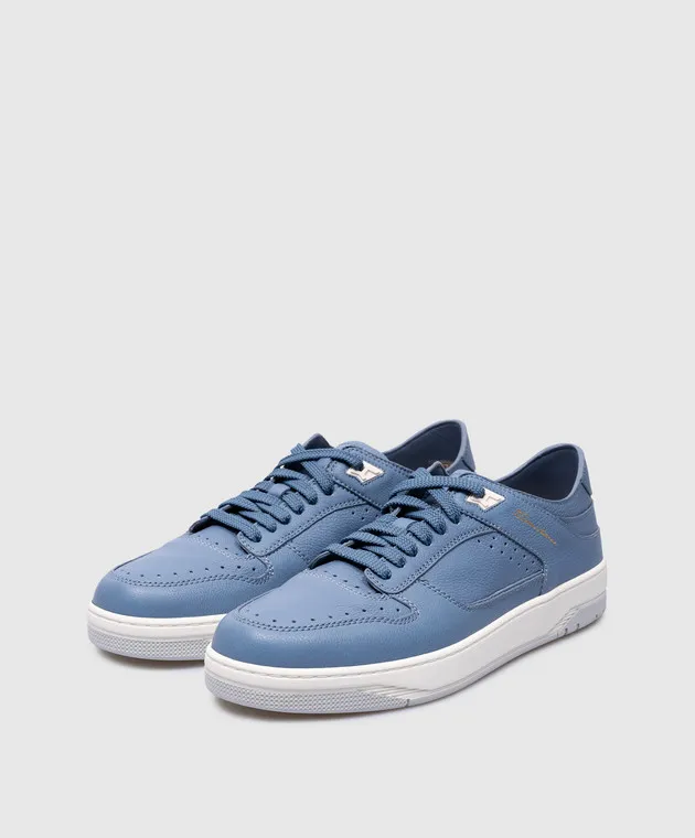 Santoni Sneak-Air Blue Leather Sneakers