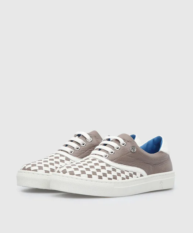 Stefano Ricci Children's woven leather sneakers