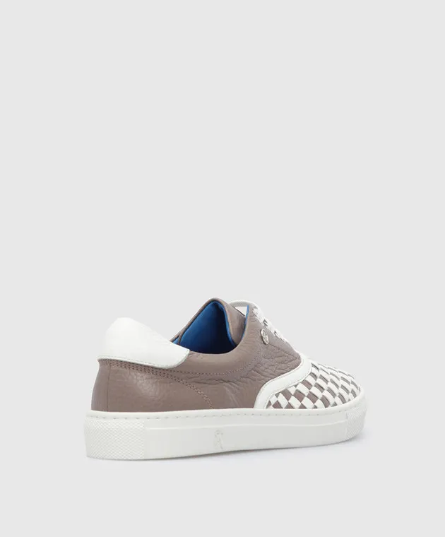 Stefano Ricci Children's woven leather sneakers