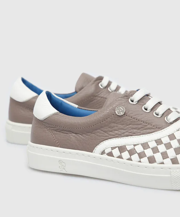 Stefano Ricci Children's woven leather sneakers