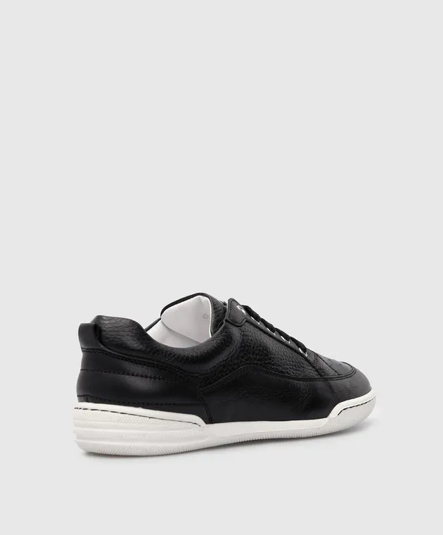 Stefano Ricci Kids black leather sneakers