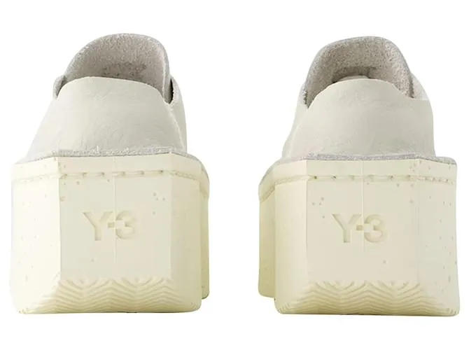 Y3 Zapatillas Renga Lo - Y 3 - Cuero - Blanco Castaño Beige 