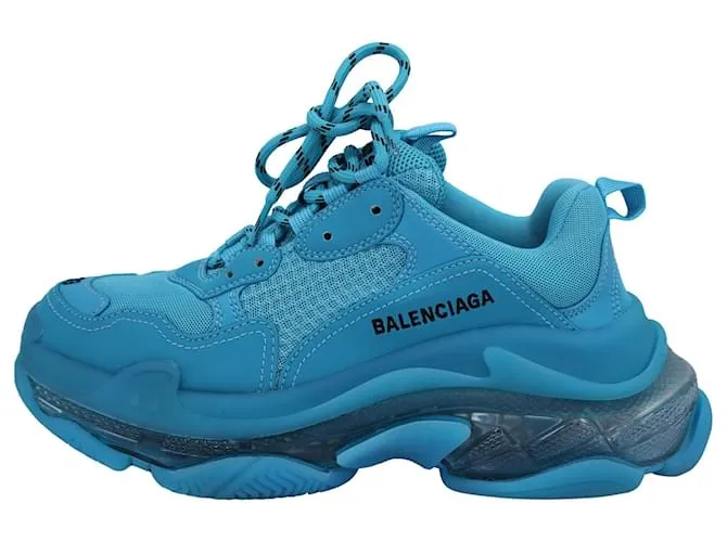 Zapatillas Balenciaga Triple S con suela transparente en poliuretano azul 