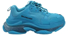 Zapatillas Balenciaga Triple S con suela transparente en poliuretano azul 