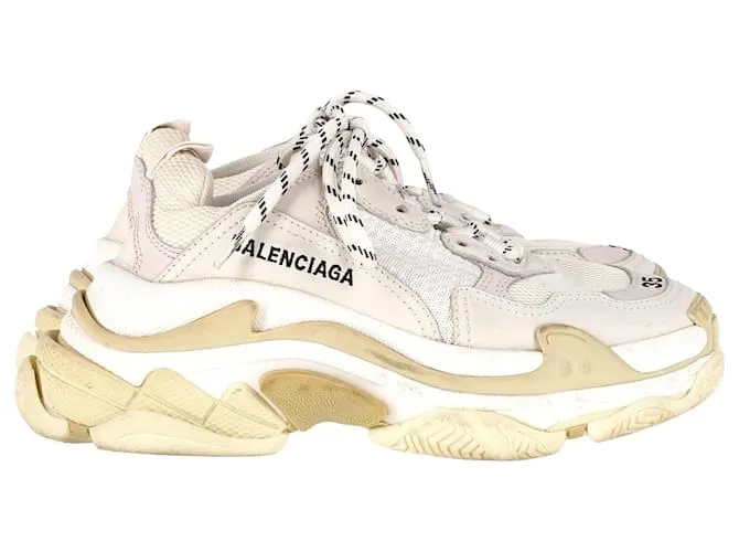 Zapatillas Balenciaga Triple S en Poliéster Crema Blanco Crudo 