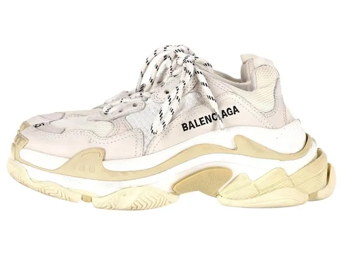 Zapatillas Balenciaga Triple S en Poliéster Crema Blanco Crudo 