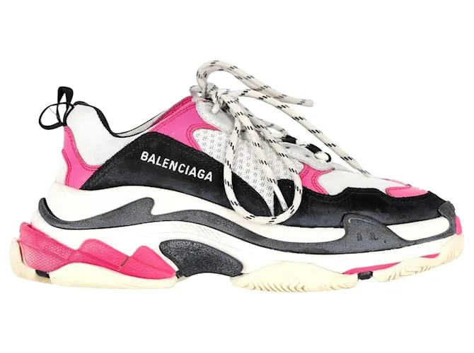 Zapatillas Balenciaga Triple S en Rosa/Blanquecino/Poliuretano negro 