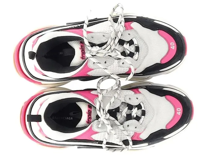 Zapatillas Balenciaga Triple S en Rosa/Blanquecino/Poliuretano negro 