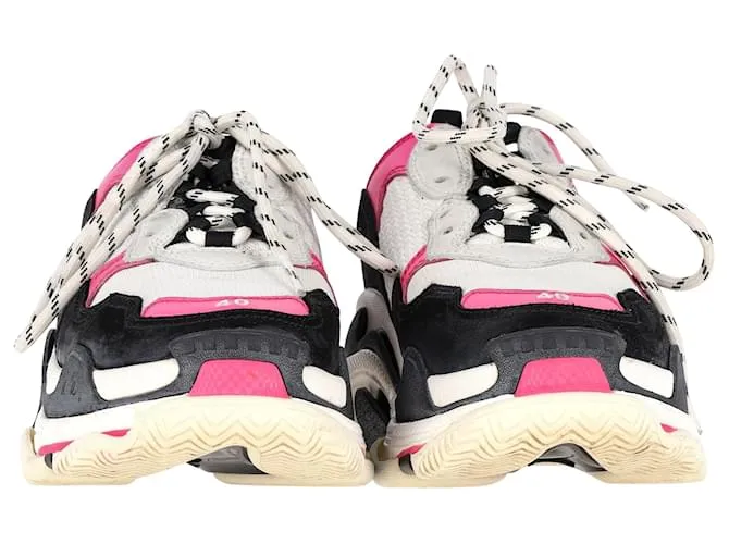 Zapatillas Balenciaga Triple S en Rosa/Blanquecino/Poliuretano negro 