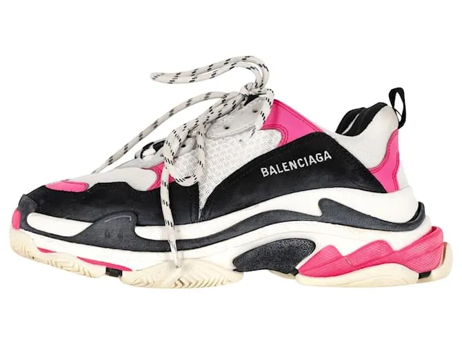 Zapatillas Balenciaga Triple S en Rosa/Blanquecino/Poliuretano negro 