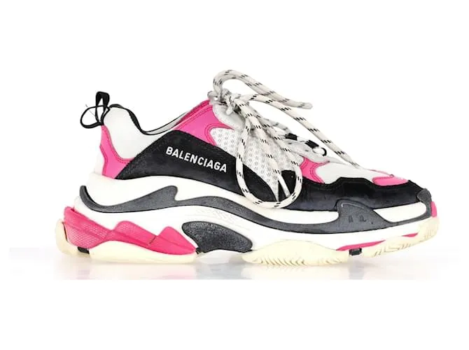 Zapatillas Balenciaga Triple S en Rosa/Blanquecino/Poliuretano negro 