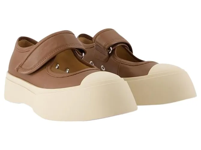 Zapatillas Mary Jane - Marni - Cuero - Marrón Castaño 