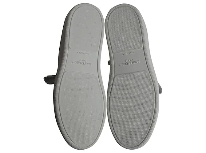 Zapatillas Saint Laurent Lips Classic Court en cuero blanco 