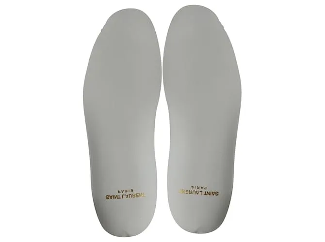 Zapatillas Saint Laurent Lips Classic Court en cuero blanco 