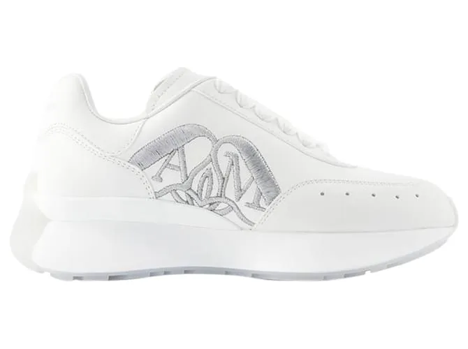 Zapatillas Sprint Runner - Alexander Mcqueen - Cuero - Blanco/plata 