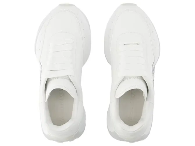 Zapatillas Sprint Runner - Alexander Mcqueen - Cuero - Blanco/plata 