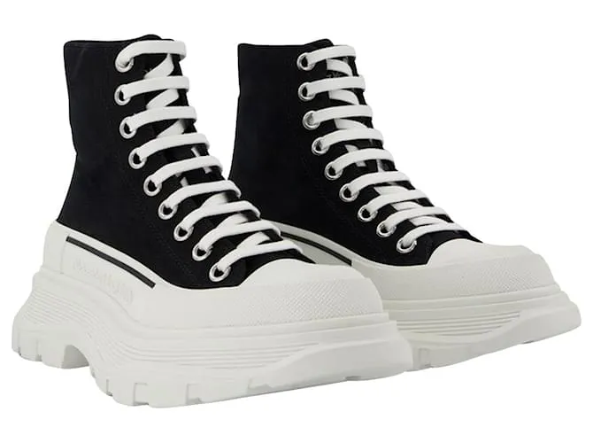 Zapatillas Tread - Alexander Mcqueen - Negro/Blanco - Cuero 