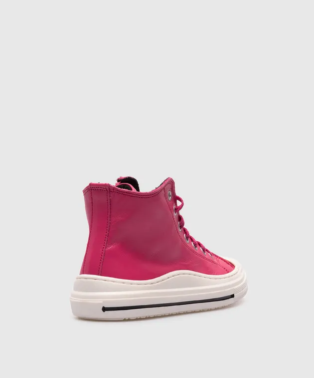 Zecchino D'oro Children's pink leather sneakers